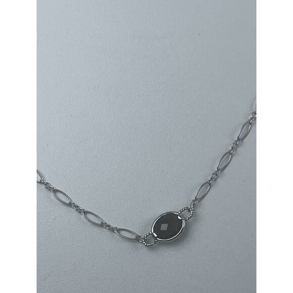 Colore SG Sterling Silver Necklace 36" Gemstone Stations Citrine Smoky Quartz - Picture 3 of 10